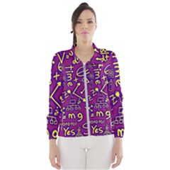 Background Doodles Math Women s Windbreaker