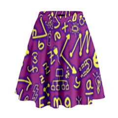 Background Doodles Math High Waist Skirt by Bedest