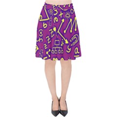 Background Doodles Math Velvet High Waist Skirt by Bedest