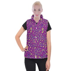 Background Doodles Math Women s Button Up Vest