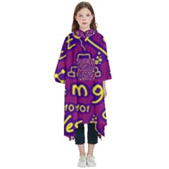 Background Doodles Math Kids  Hooded Rain Ponchos