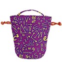 Background Doodles Math Drawstring Bucket Bag View2