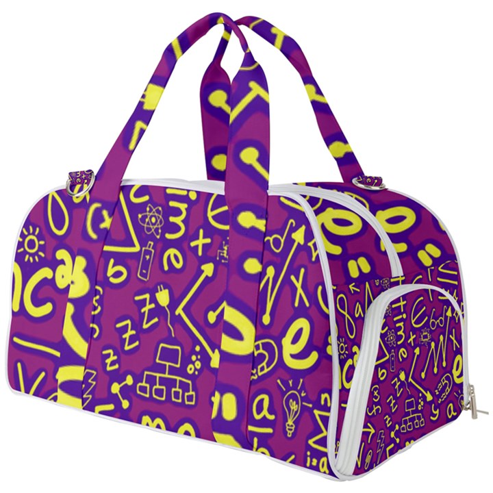 Background Doodles Math Burner Gym Duffle Bag