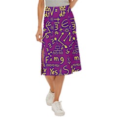 Background Doodles Math Midi Panel Skirt by Bedest