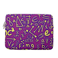 Background Doodles Math 14  Vertical Laptop Sleeve Case With Pocket by Bedest