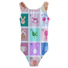 Christmas Wreath Advent Kids  Cut-out Back One Piece Swimsuit by Bedest