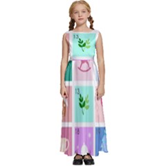 Christmas Wreath Advent Kids  Satin Sleeveless Maxi Dress by Bedest