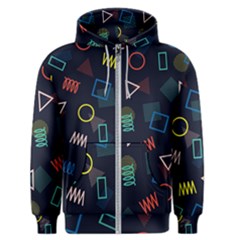 Memphis Seamless Patterns Abstract Jumble Textures Men s Zipper Hoodie