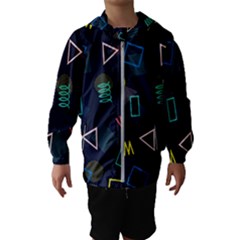 Memphis Seamless Patterns Abstract Jumble Textures Kids  Hooded Windbreaker