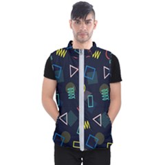 Memphis Seamless Patterns Abstract Jumble Textures Men s Puffer Vest