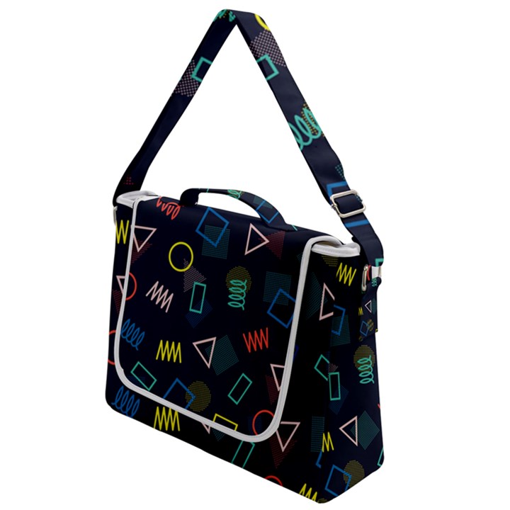 Memphis Seamless Patterns Abstract Jumble Textures Box Up Messenger Bag