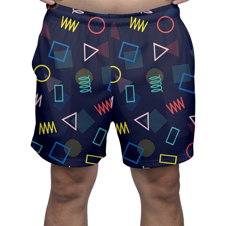 Memphis Seamless Patterns Abstract Jumble Textures Men s Shorts