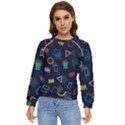 Memphis Seamless Patterns Abstract Jumble Textures Women s Long Sleeve Raglan T-Shirt View1