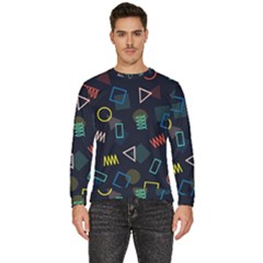 Memphis Seamless Patterns Abstract Jumble Textures Men s Fleece Sweatshirt