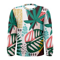 Abstract Seamless Pattern With Tropical Leaves Men s Long Sleeve T-shirt