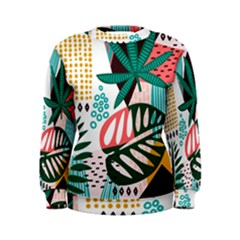 Abstract Seamless Pattern With Tropical Leaves Women s Sweatshirt