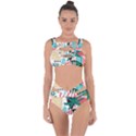 Abstract Seamless Pattern With Tropical Leaves Bandaged Up Bikini Set  View1