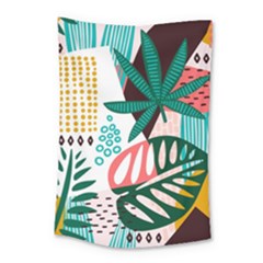 Abstract Seamless Pattern With Tropical Leaves Small Tapestry