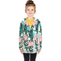 Abstract Seamless Pattern With Tropical Leaves Kids  Double Breasted Button Coat View1