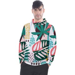 Abstract Seamless Pattern With Tropical Leaves Men s Pullover Hoodie