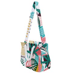 Abstract Seamless Pattern With Tropical Leaves Rope Handles Shoulder Strap Bag by Hannah976