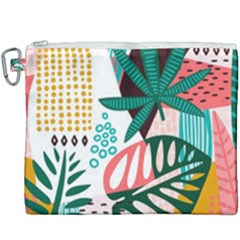 Abstract Seamless Pattern With Tropical Leaves Canvas Cosmetic Bag (xxxl) by Hannah976