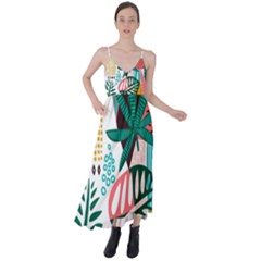 Abstract Seamless Pattern With Tropical Leaves Tie Back Maxi Dress by Hannah976