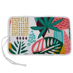 Abstract Seamless Pattern With Tropical Leaves Pen Storage Case (s) by Hannah976