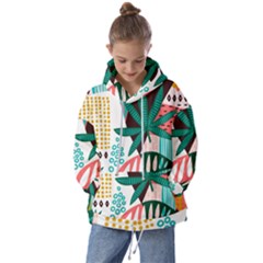 Abstract Seamless Pattern With Tropical Leaves Kids  Oversized Hoodie