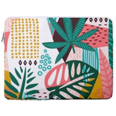 Abstract Seamless Pattern With Tropical Leaves 17  Vertical Laptop Sleeve Case With Pocket by Hannah976