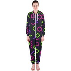 Geometric Seamless Pattern Hooded Jumpsuit (ladies)