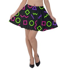 Geometric Seamless Pattern Velvet Skater Skirt