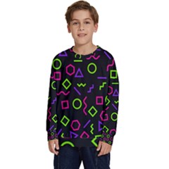 Geometric Seamless Pattern Kids  Crewneck Sweatshirt