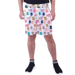 Cute Seamless Pattern Happy Kitty Kitten Cat Men s Pocket Shorts by Hannah976