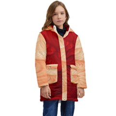 Lachs Kl Rotweissschwarz Kl Kids  Hooded Longline Puffer Jacket by 2607694c