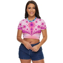 Pattern Side Button Cropped T-shirt by 2607694c