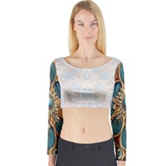 Pattern 1 Muster 7 600dpi 12000 Matt Long Sleeve Crop Top by 2607694c