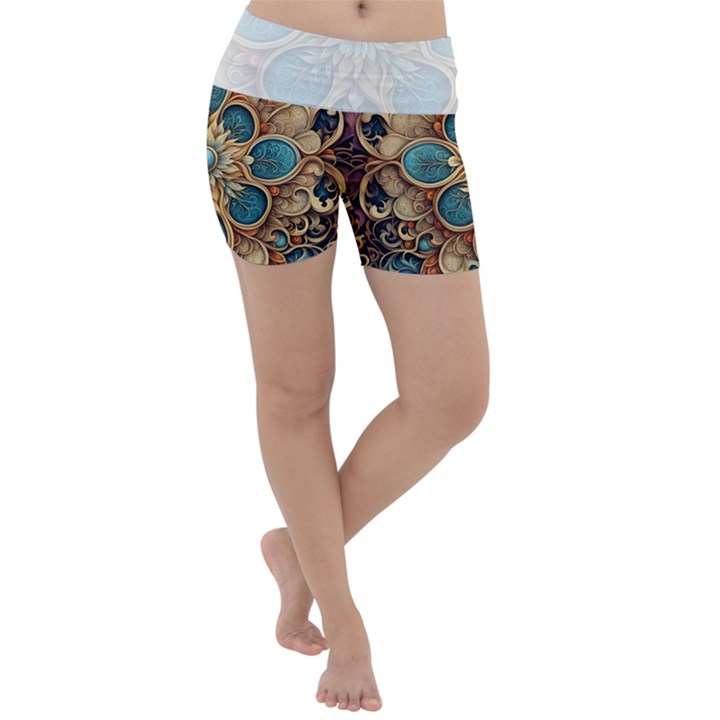 Pattern 1 Muster 7 600dpi 12000 Matt Lightweight Velour Yoga Shorts