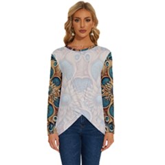 Pattern 1 Muster 7 600dpi 12000 Matt Long Sleeve Crew Neck Pullover Top by 2607694c