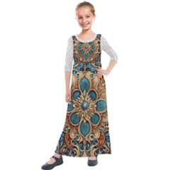 Muster 7 600dpi 12000 Matt Pattern 1 Kids  Quarter Sleeve Maxi Dress by 2607694c