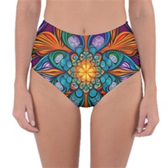 Schwarz Bunt Reversible High-waist Bikini Bottoms by 2607694c