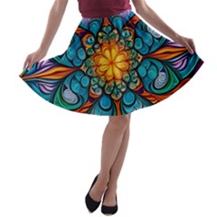 Schwarz Bunt A-line Skater Skirt by 2607694c