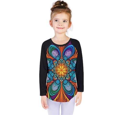 Schwarz Bunt Kids  Long Sleeve T-shirt by 2607694c