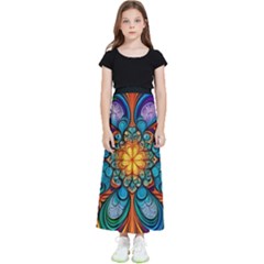 Schwarz Bunt Kids  Flared Maxi Skirt by 2607694c