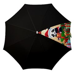 Schwarz Pandaweihnachten300dpi Straight Umbrellas by 2607694b