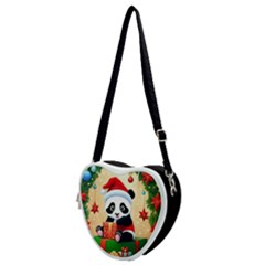 Schwarz Pandaweihnachten300dpi Heart Shoulder Bag by 2607694b