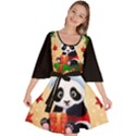 Schwarz Pandaweihnachten300dpi Velour Kimono Dress View1