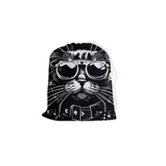 Schwarz Katze Punk Drawstring Pouch (small) by 2607694c