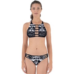 Schwarz Katze Punk Perfectly Cut Out Bikini Set by 2607694c