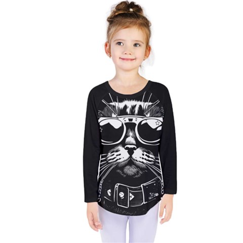 Schwarz Katze Punk Kids  Long Sleeve T-shirt by 2607694c